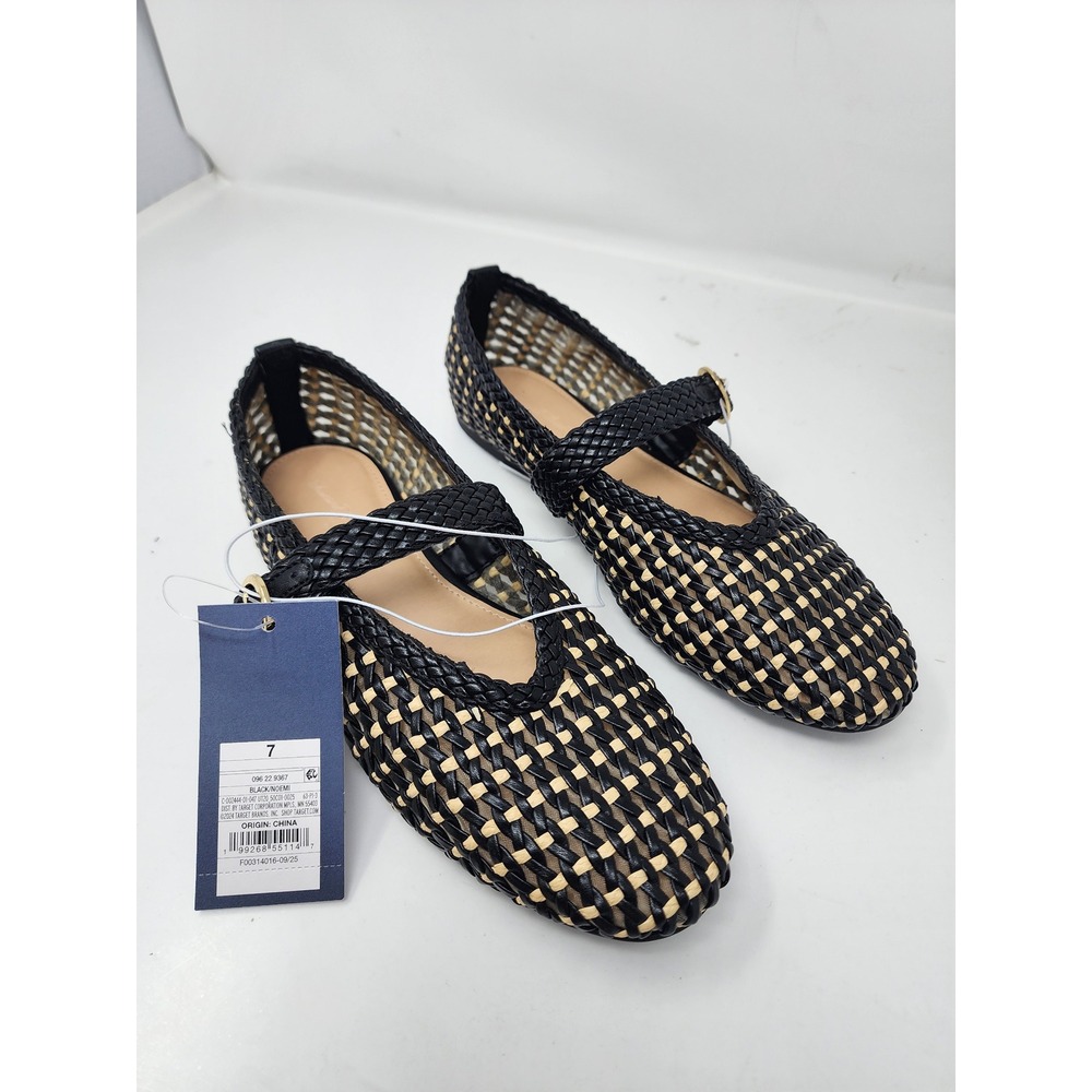 Universal Thread Womens Woven Mary Jane Flats Black Synthetic Casual Size 7